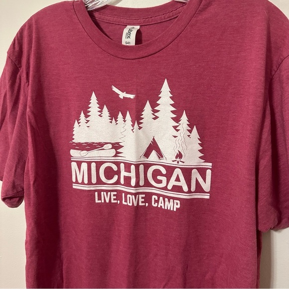 Michigan Live Love Camp Graphic Short Sleeve Tee in Pink - Size Large | Tultex - Picture 2 of 5